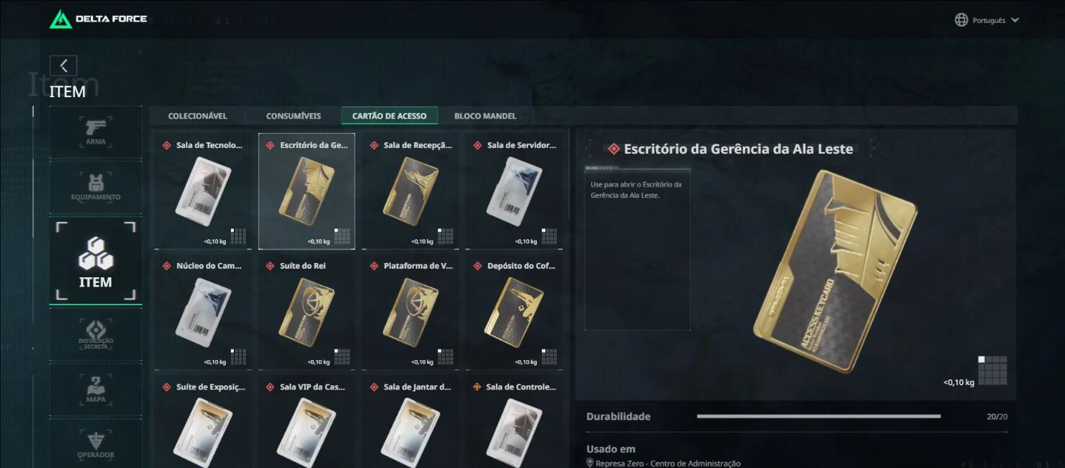 Wiki oficial de Delta Force mostra o cartão Escritório da Gerência da Ala Leste com durabilidade 20 de 20