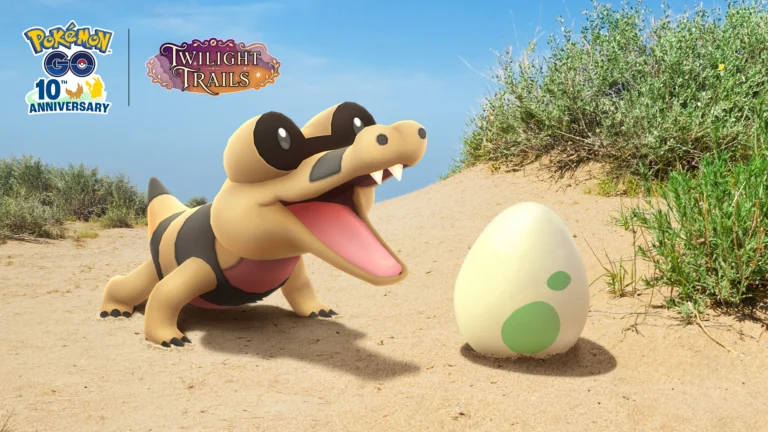 Sandile em arte oficial do Dia de chocar Ovos de Pokémon GO