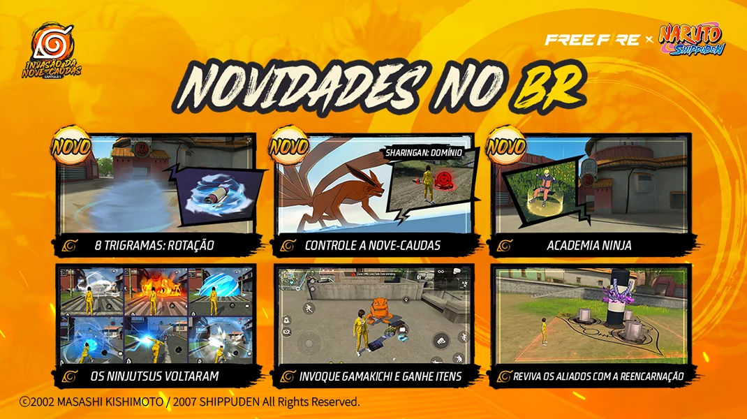 Novidades de jogabilidade da atualização OB55 de Free Fire com cenas do Battle Royale