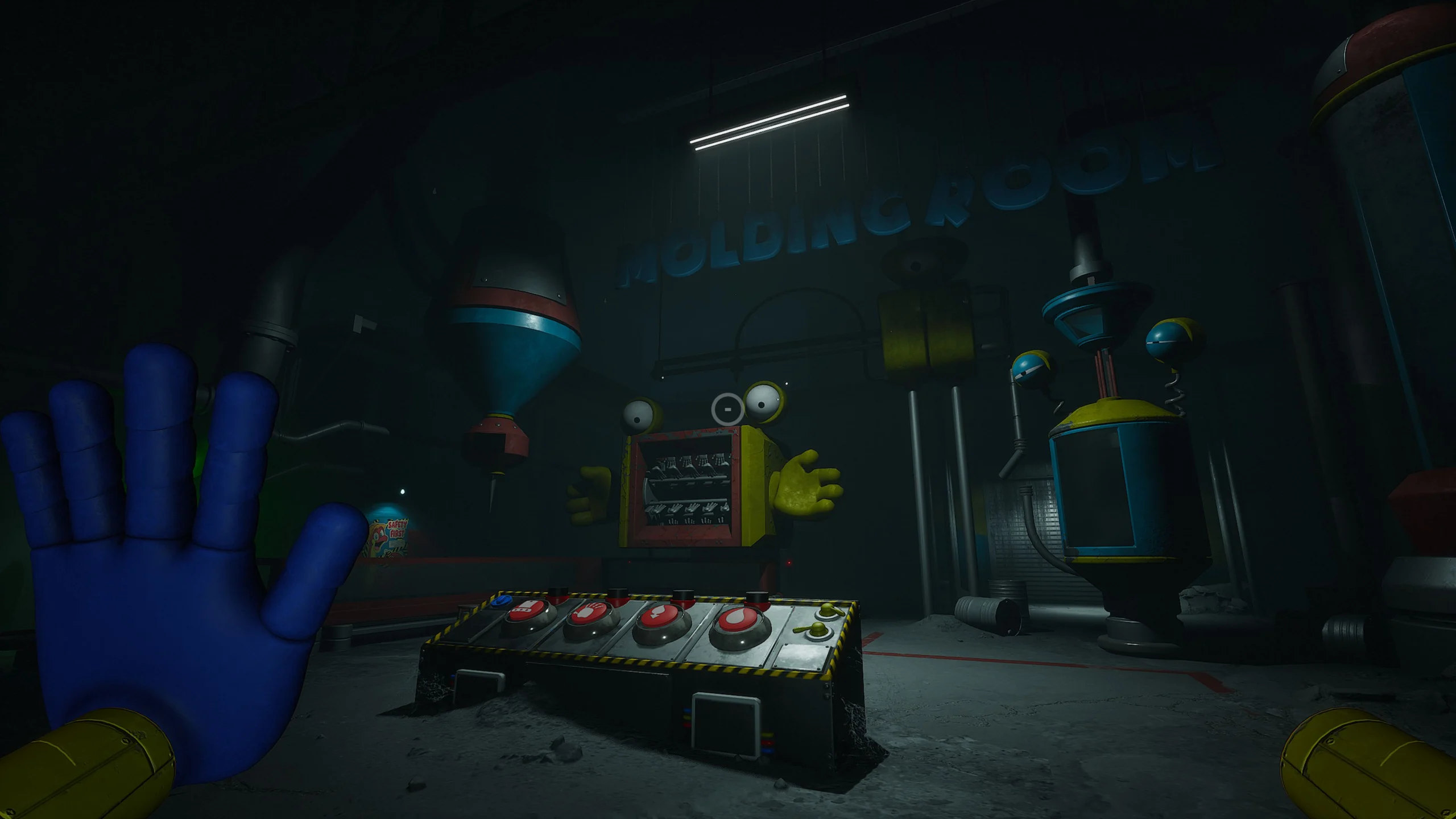 Sala de máquinas e painel de controle da Game Station em Poppy Playtime Chapter 2