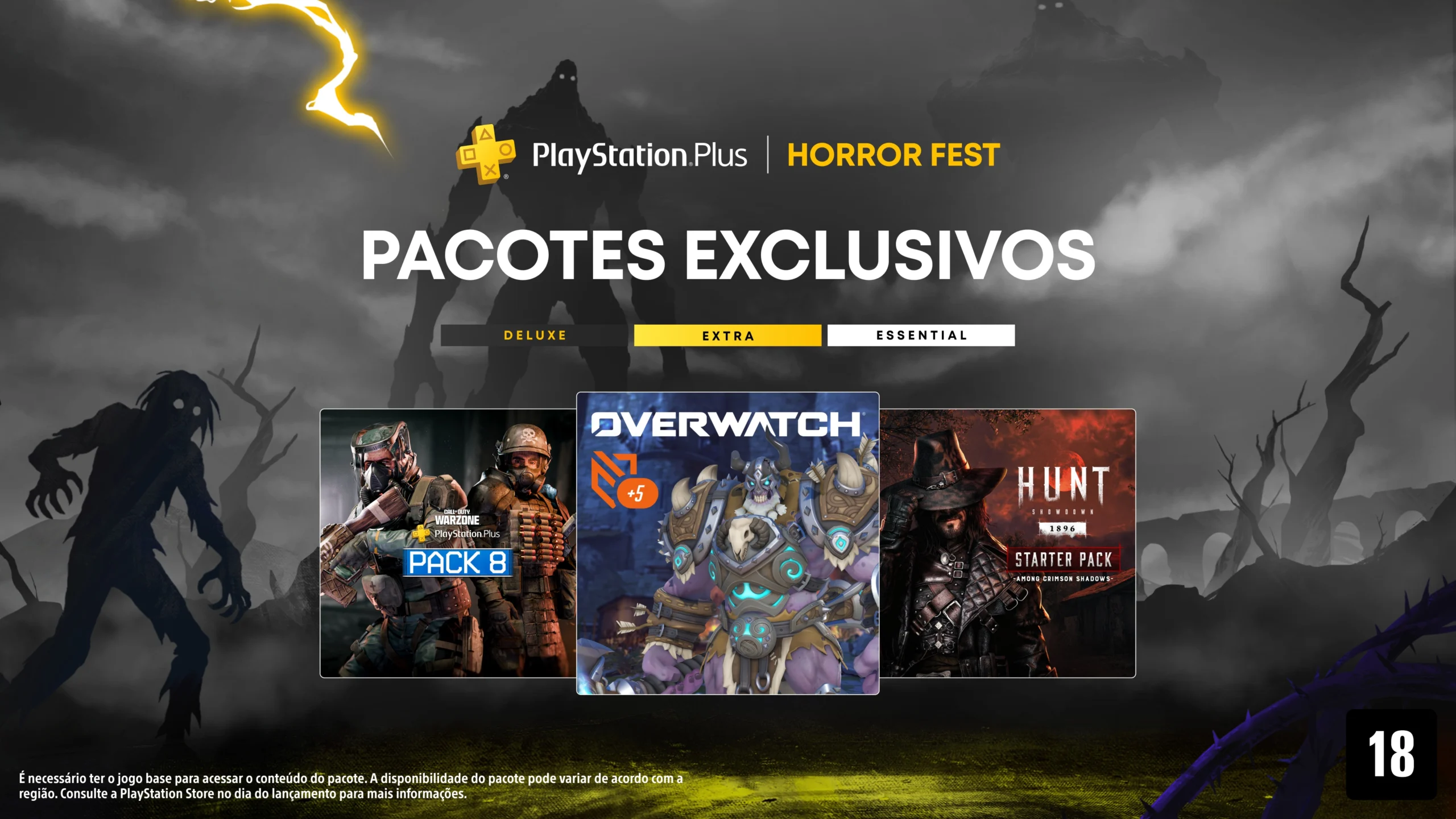 Pacotes HorrorFest do PS Plus para Warzone, Hunt Showdown 1896 e Overwatch 2