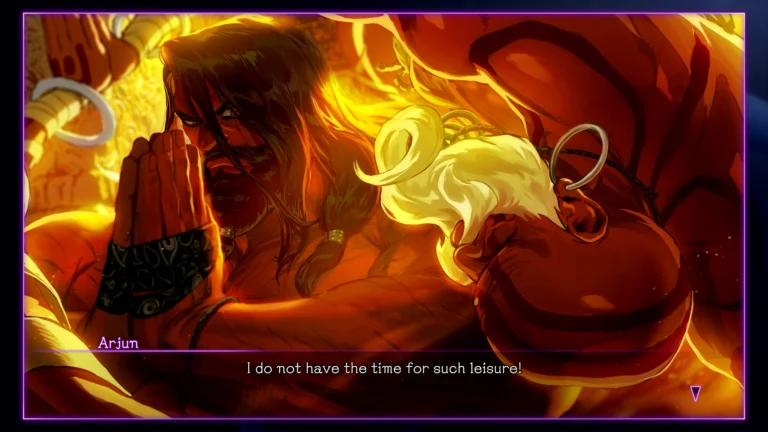 Arjun, lutador de Street Fighter 6, em uma ilustração do modo Arcade com iluminação dourada.