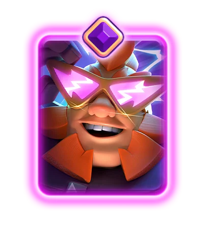 Gigante Elétrico evoluído com óculos e equipamento elétrico em arte de Clash Royale