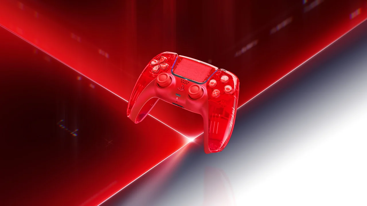 Controle DualSense transparente Flare Orange da coleção Prism para PS5