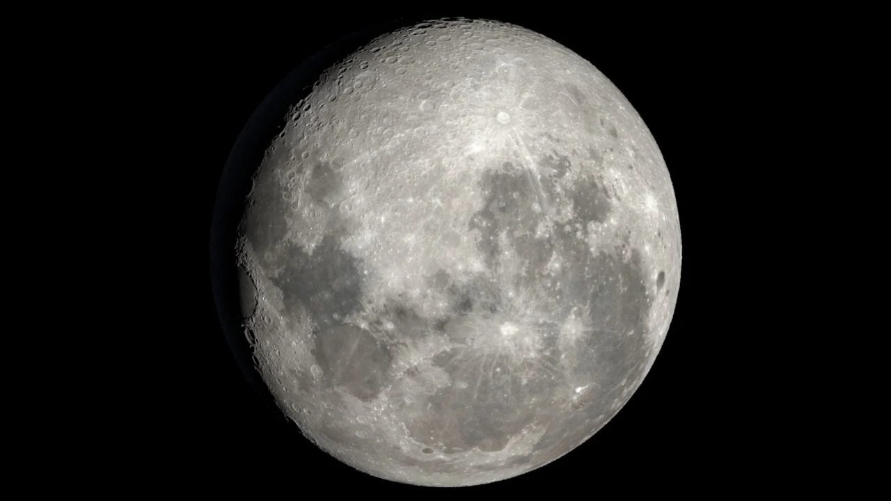 Visualização científica da Lua em 28 de outubro de 2026, às 06h00 de Brasília, com o sul lunar para cima e iluminação na etapa gibosa minguante