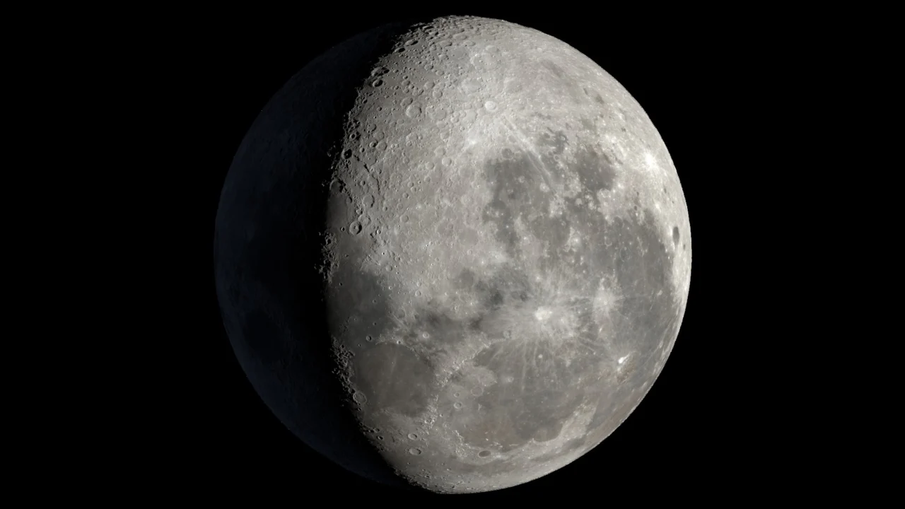 Visualização científica da Lua em 30 de outubro de 2026, às 06h00 de Brasília, com o sul lunar para cima e iluminação na etapa gibosa minguante