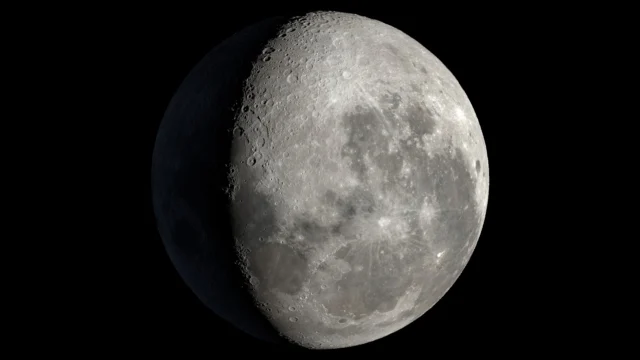 Visualização científica da Lua em 30 de outubro de 2026, às 06h00 de Brasília, com o sul lunar para cima e iluminação na etapa gibosa minguante