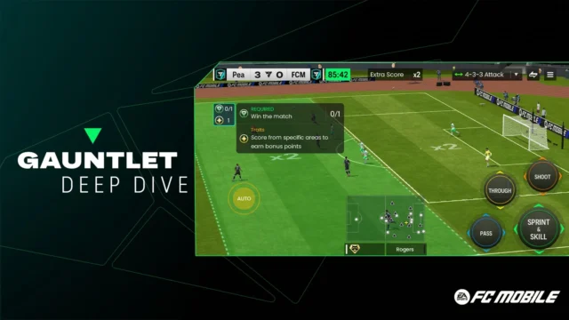 Partida do Gauntlet com objetivos e características exibidos na tela
