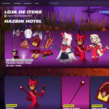 Loja do Fortnite hoje (17/10): Hazbin Hotel, skins e preços