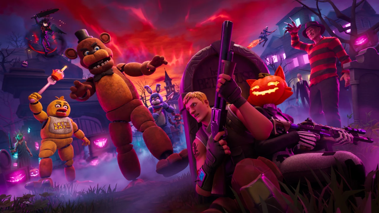 Freddy Fazbear, Freddy Krueger e personagens de Fortnite na arte de Pesadelos 2026