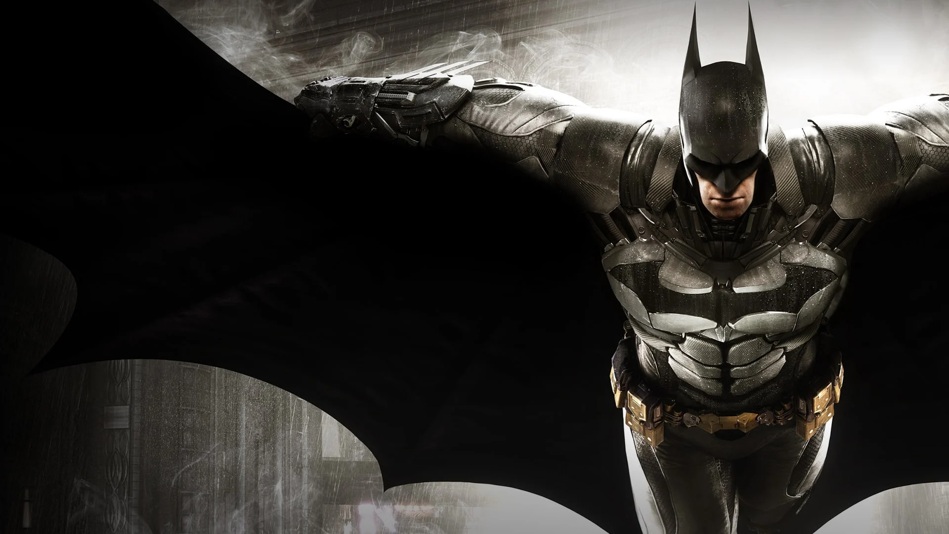 Batman com armadura de Batman Arkham Knight, jogo desenvolvido pela Rocksteady e publicado pela Warner Bros Games