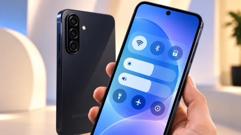 Atualização oficial traz Android 17, novo painel rápido, bloqueio de segurança e ferramentas de privacidade ao Galaxy A57 5G.