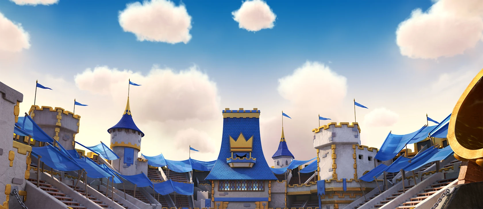 Personagens de Clash Royale reunidos em arte oficial do jogo