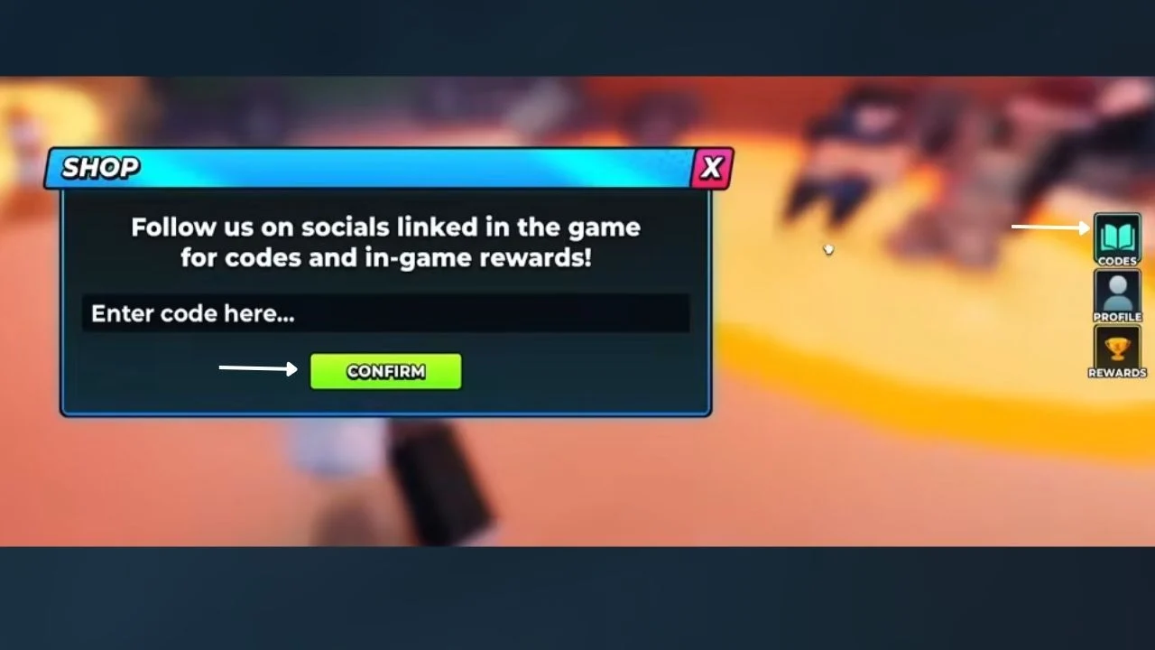 Tela de resgate de códigos de Hunty Zombie com campo para digitar e botão Confirm