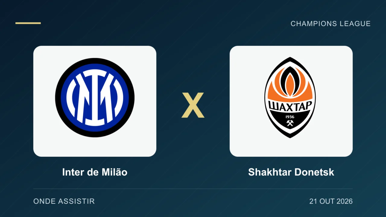 Escudos de Inter de Milão e Shakhtar Donetsk, separados por um X.