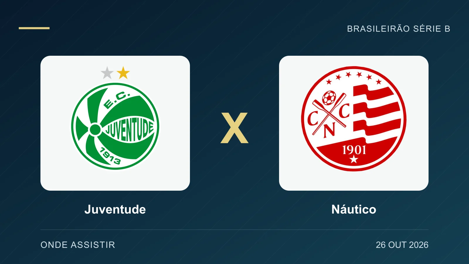 Juventude x Náutico: onde assistir ao vivo e horario hj (26/10)