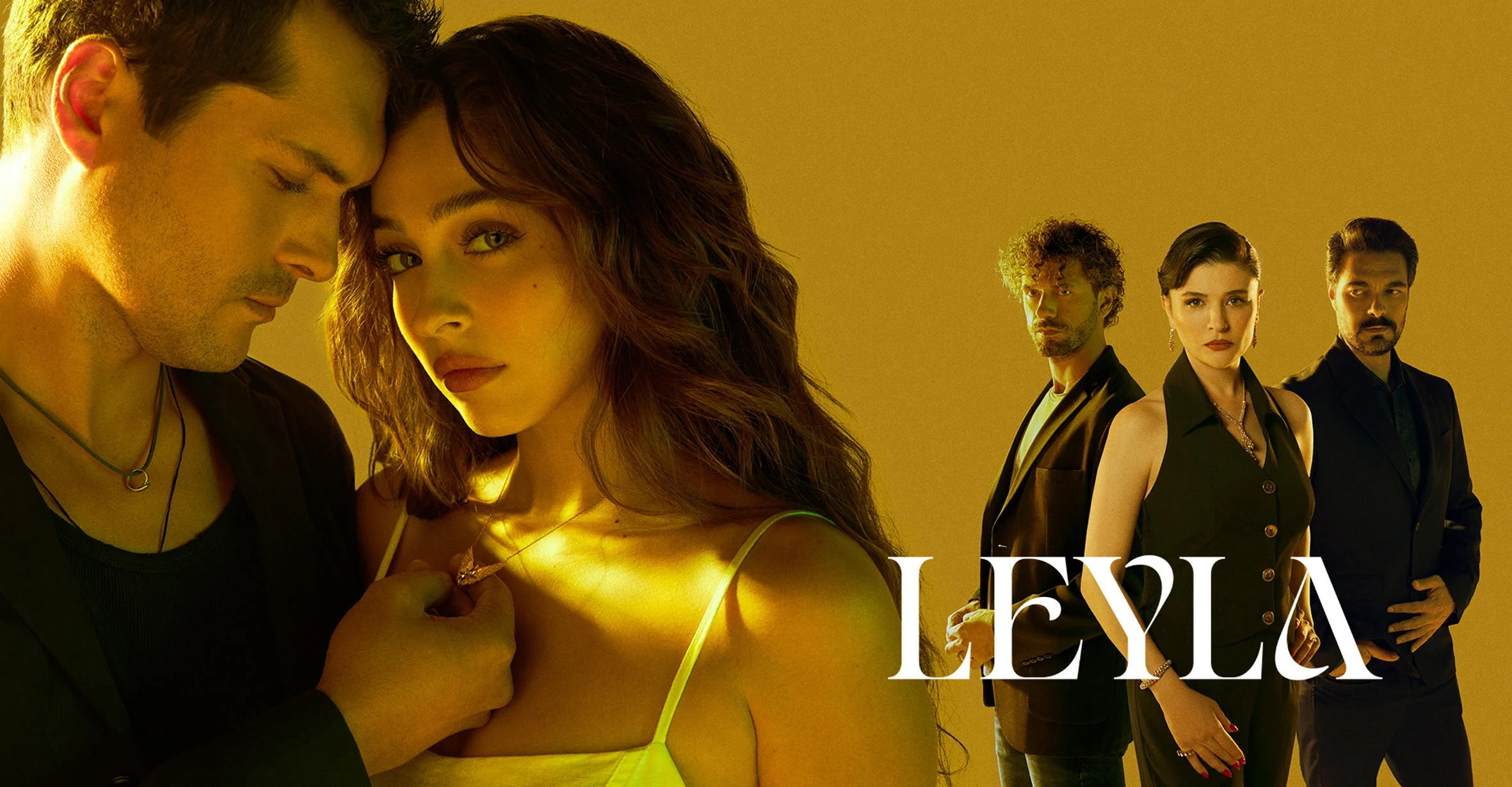 Cemre Baysel como Leyla e Alperen Duymaz como Civan em Leyla - Sombras do Passado