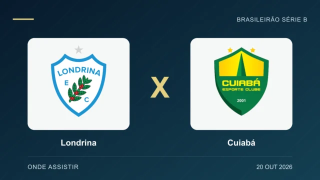 Escudos de Londrina e Cuiabá, separados por um X.