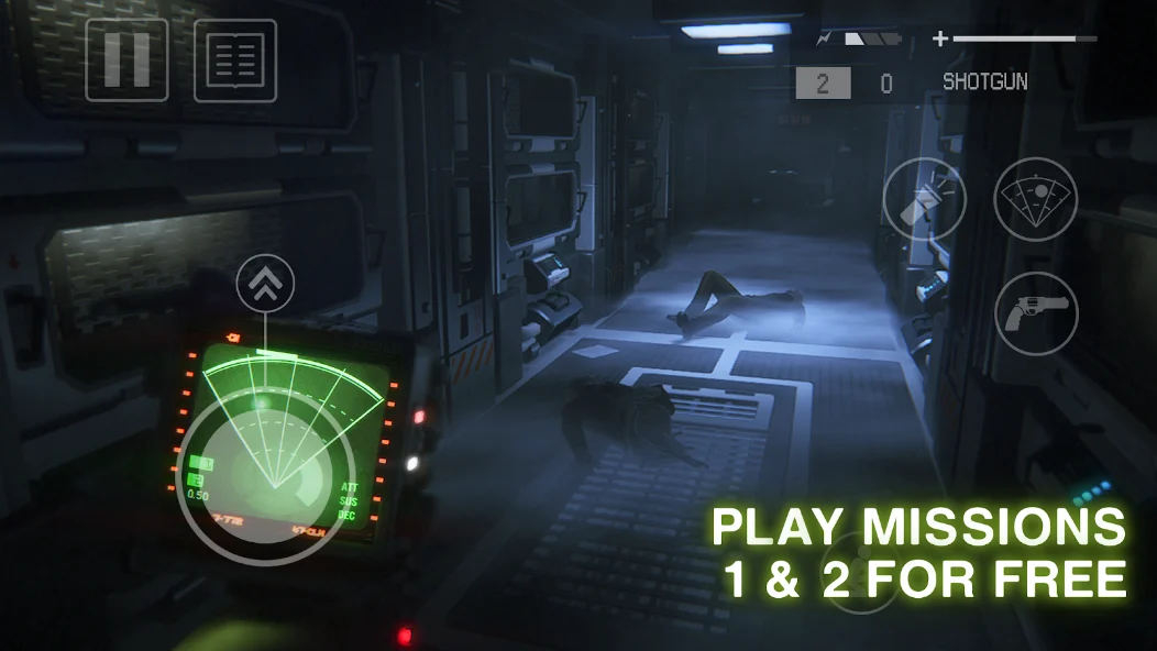 Detector de movimento em um corredor escuro de Alien: Isolation para Android