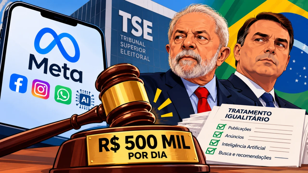 TSE manteve por unanimidade decisão que prevê multa diária de R$ 500 mil à Meta se houver descumprimento.