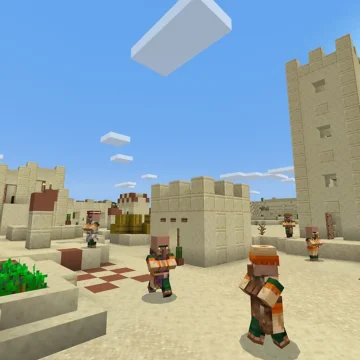 Vila de Minecraft em um bioma de deserto