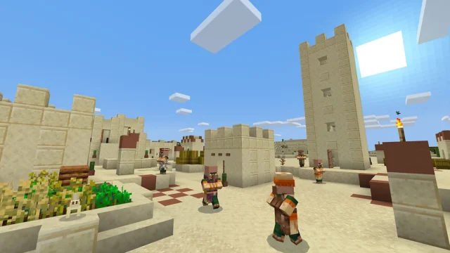 Vila de Minecraft em um bioma de deserto