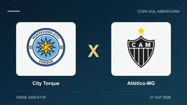 Escudos de City Torque e Atlético-MG, separados por um X.