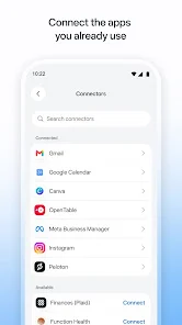 Tela oficial do aplicativo Muse mostrando serviços que podem ser conectados, incluindo o Instagram