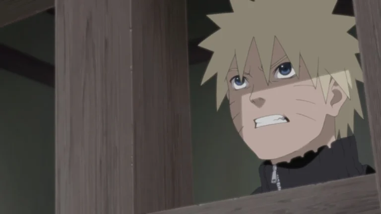 Naruto reage ao encontro com Tobi durante o arco da Reunião dos Cinco Kage