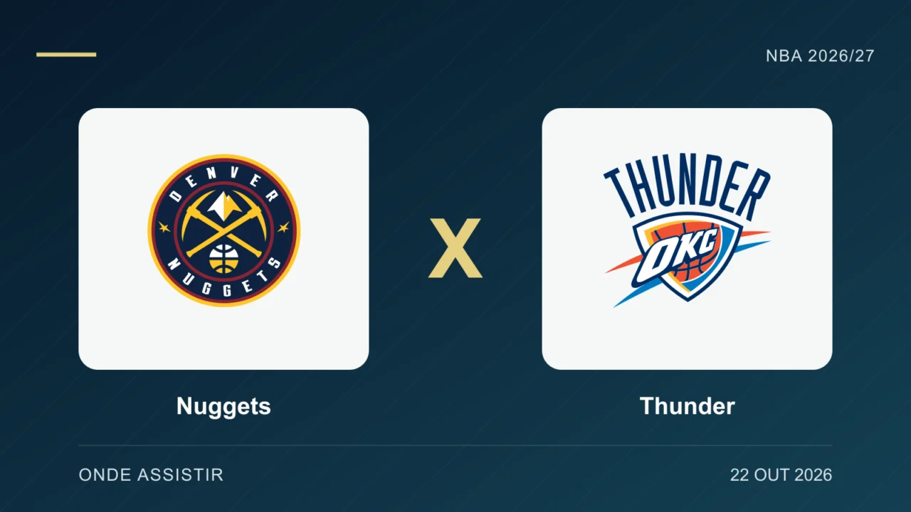 Escudos de Nuggets e Thunder, separados por um X.