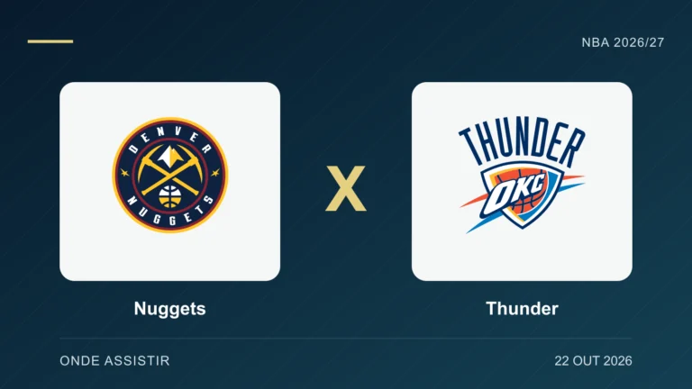 Escudos de Nuggets e Thunder, separados por um X.
