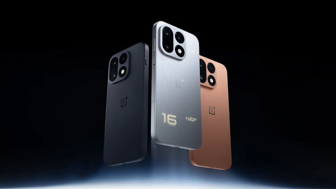 OnePlus 16 em três opções de acabamento