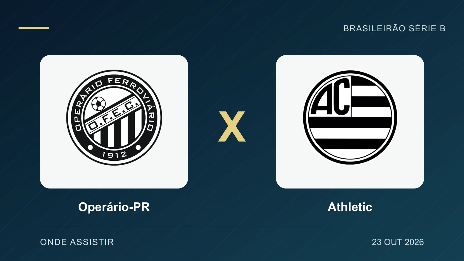 Operário-PR x Athletic: onde assistir ao vivo e horario hj (23/10)