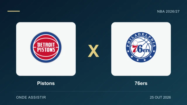 Pistons x 76ers: onde assistir ao vivo à NBA hoje (25/10)