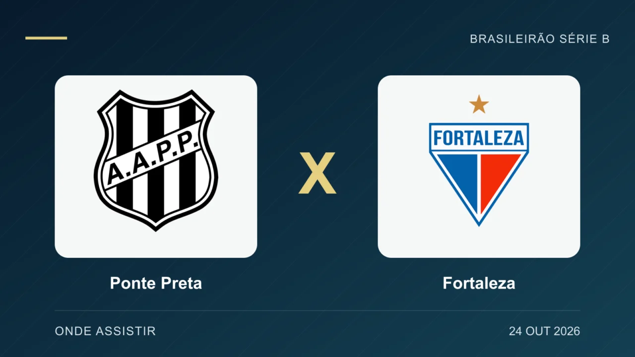 Escudos de Ponte Preta e Fortaleza, separados por um X.