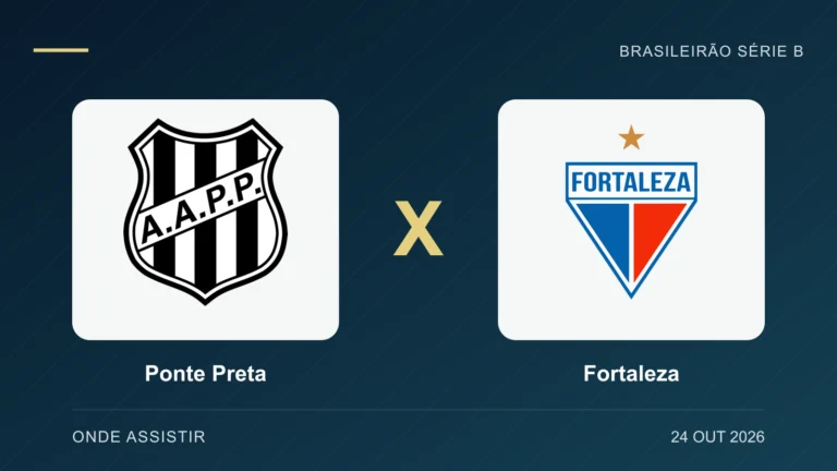 Escudos de Ponte Preta e Fortaleza, separados por um X.