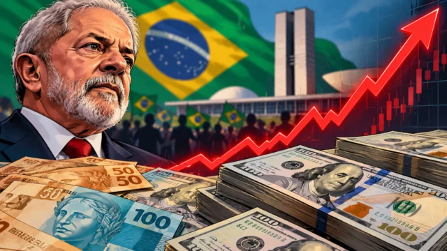 Dólar chegou a subir mais de 12% e tocou R$ 5,60 após a reeleição de Lula em 2026.