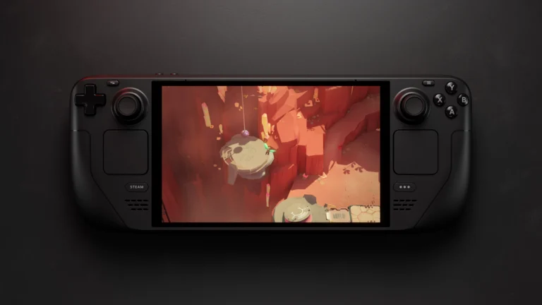 Steam Deck OLED com o jogo Cocoon na tela