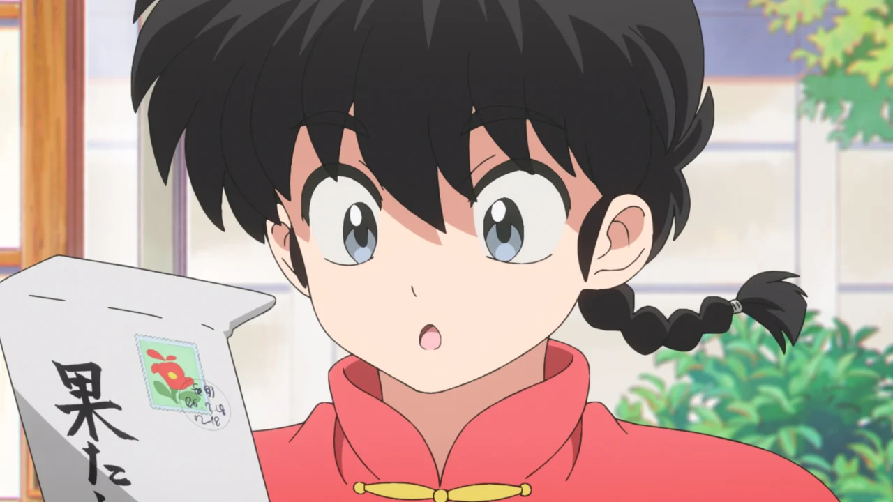 Ranma Saotome segura uma carta no primeiro episódio da terceira temporada de Ranma ½.