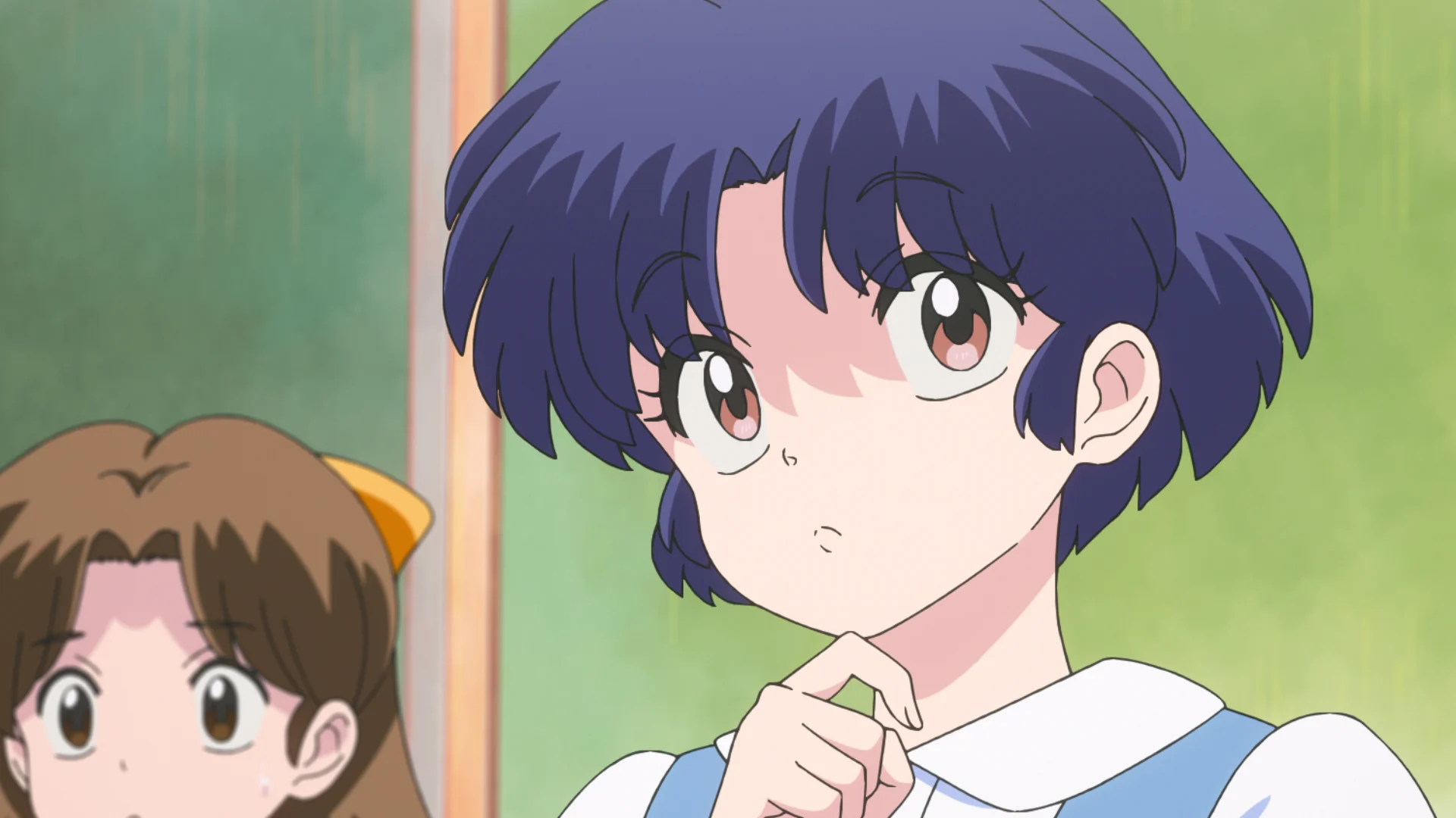 Akane Tendo em uma sala de aula no episódio 25 de Ranma ½, que abre a terceira temporada.
