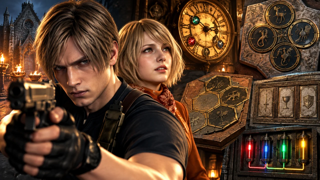Os puzzles de Resident Evil 4 Remake aparecem na Vila, no Castelo e na Ilha.
