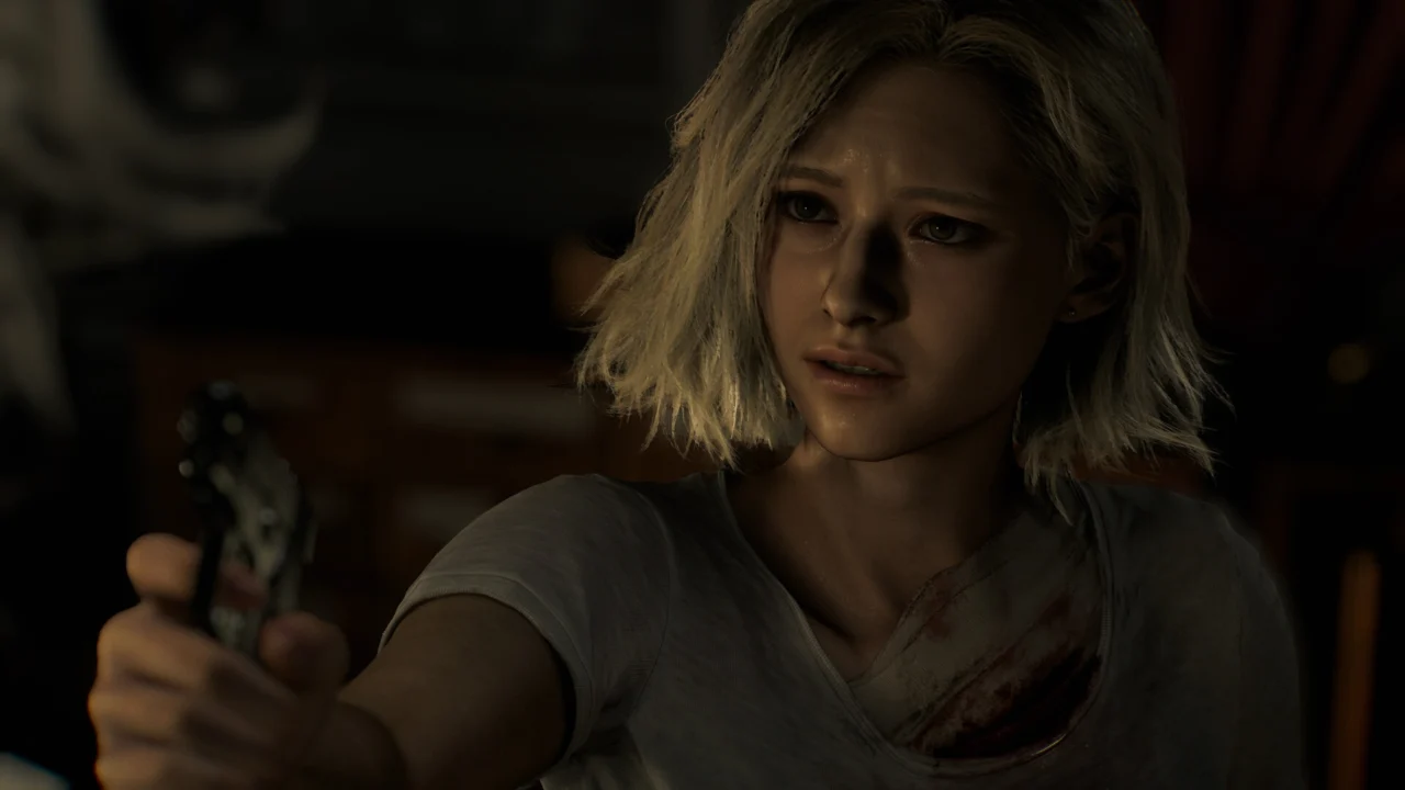 Personagem segura uma pistola em cena oficial de Resident Evil Requiem