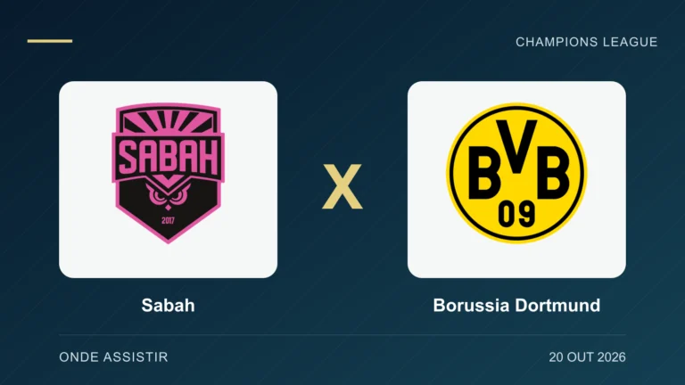 Escudos de Sabah e Borussia Dortmund, separados por um X.