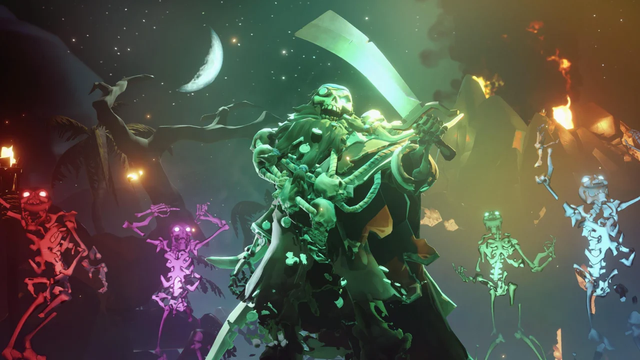 Sea of Thieves iniciou o Festival of the Damned nesta terça-feira (27), com cosméticos grátis, doces especiais, Dobrões e desafios no Fort of the Damned.