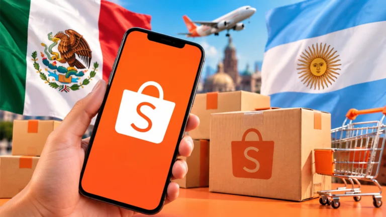 Shopee expande vendas de lojistas brasileiros para Argentina e México.