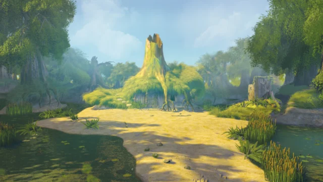 Shrek e seus companheiros em arte oficial de Shrek 2 Remastered