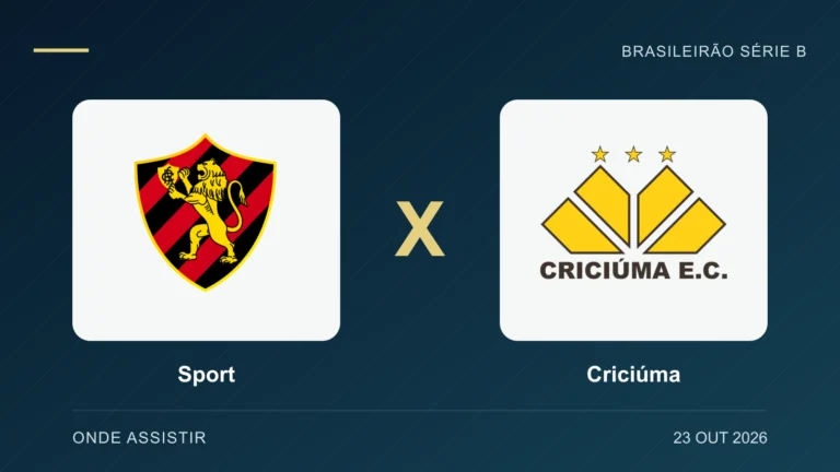 Escudos de Sport e Criciúma, separados por um X.