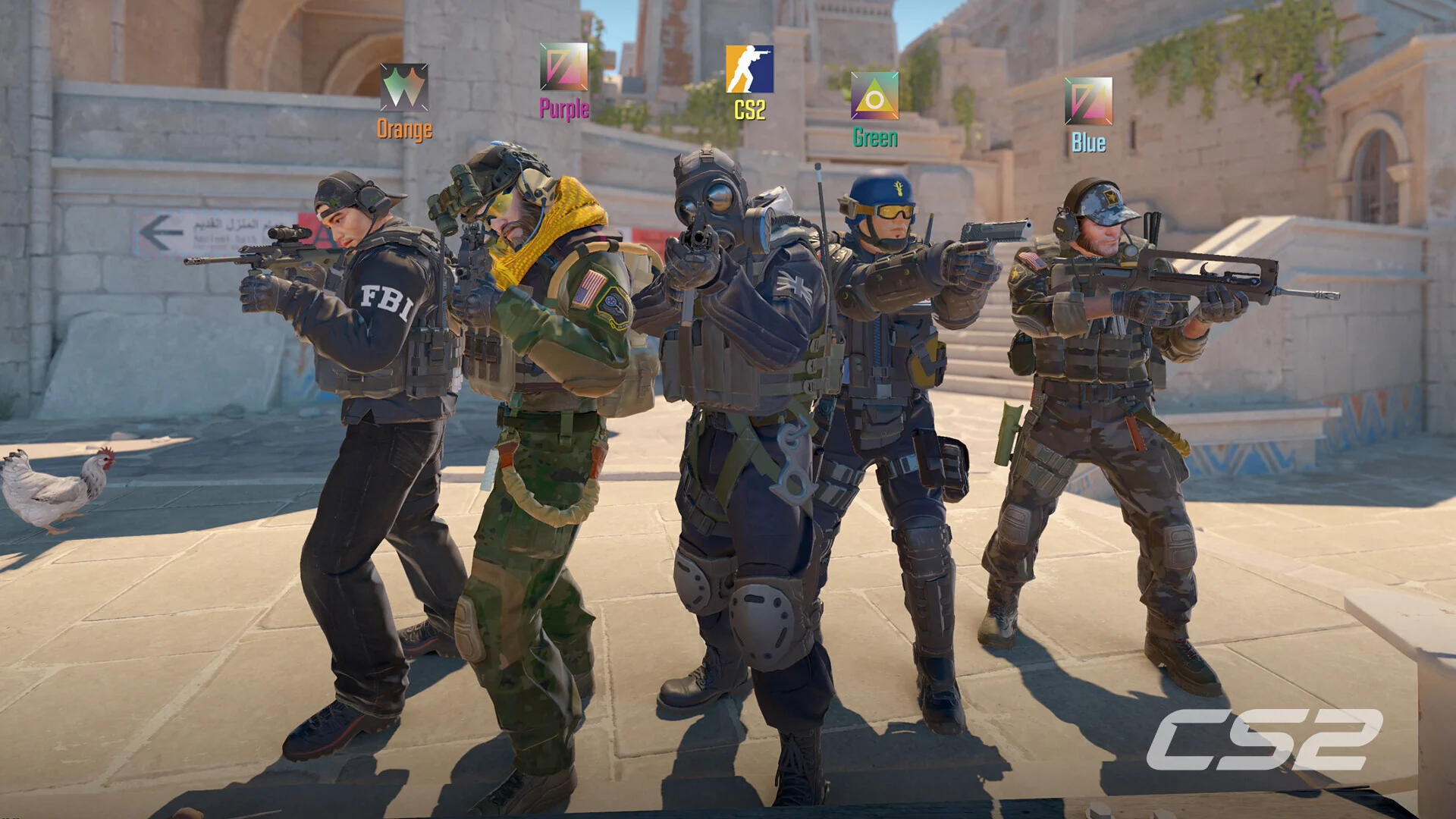 Personagem armado de Counter-Strike 2 em cenário de combate na captura oficial de gameplay.