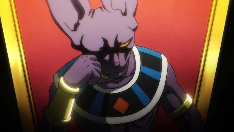 Beerus, o Deus da Destruição, em cena oficial do primeiro episódio de Dragon Ball Super: Beerus