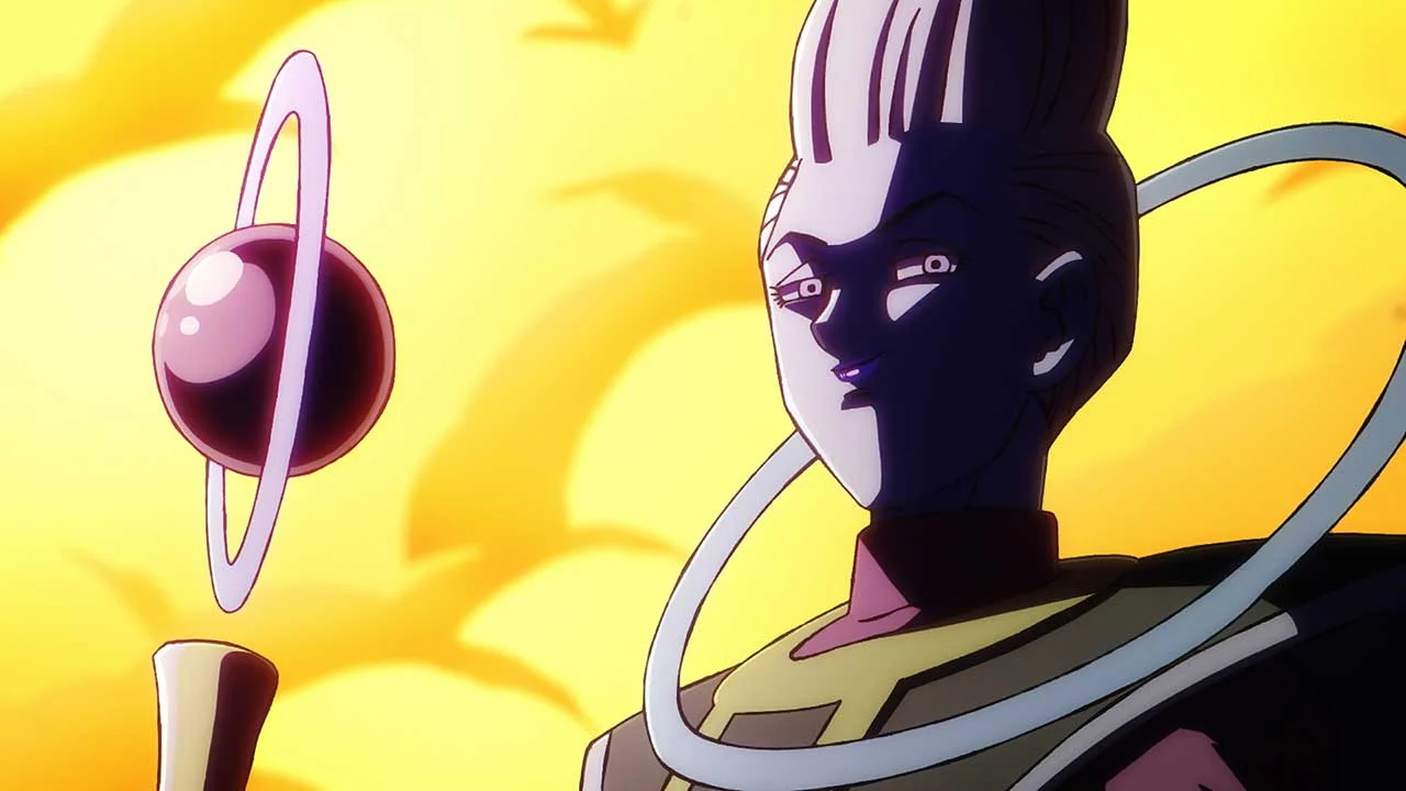 Whis com seu cajado no episódio de estreia de Dragon Ball Super: Beerus